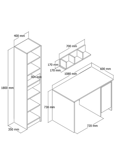 Umg Mobilya Ege-astira Çalışma Masası, Bilgisayar Masası Meşe