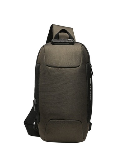 Wondernest Ozuko 9223 Korsan Güçlü Erkek Çanta, Usb Şarj, Suya Dayanıklı, Büyük Boy, Stil: Güvenli Tasarım Altın