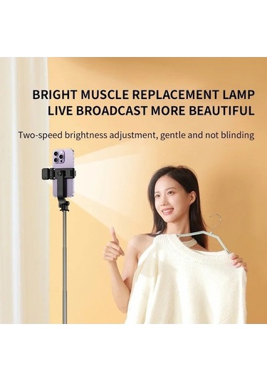 Createtech R1l/r1ls Mini Bluetooth Selfie Tripod, 1.7m Cep Telefonu Uygun