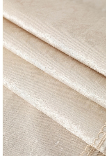 Favora Fatih Güpürlü Kadife Runner Vizon