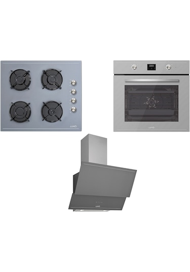 Luno Trio F6502S01 -  L335S01 -  L D34 S03620 Gri Ankastre Set