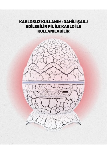 Bfs Bluetooth Bağlantılı Dinozor Yıldız Projektör Gece Lambası Ve Uyku Yardımcısı Çok Renkli