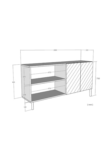 Ka1801bg Tuna Konsol, Tv Sehpası Beyaz-gold 180cm Beyaz