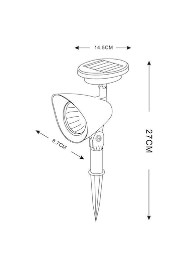 Galıx Plastik Güneş Enerjili Spot Işığı - Siyah