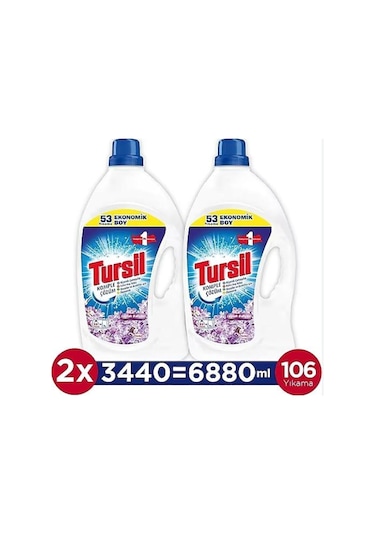 Tursil Sıvı Çamaşır Deterjanı 106 Yıkama Leylak Bahçesi 2 x 3440 ML