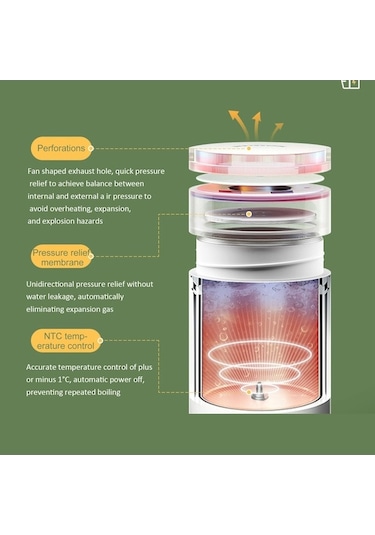 Ebitda 300w 500ml Elektrikli Isıtma Su Bardağı, Akıllı Sıcaklık Kontrol Kazanı, Sus304 Eu Fişi Çok Renkli