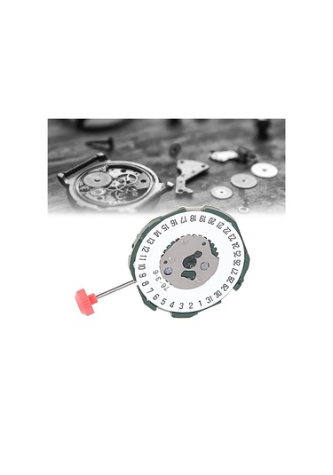 Xurunkeji 2115 Saat Hareketi + Sap + Pil 2035 Erkek Tek Takvim Altı Noktalı Elektronik Kuvars Saat Hareketi Değişimi Gümüş