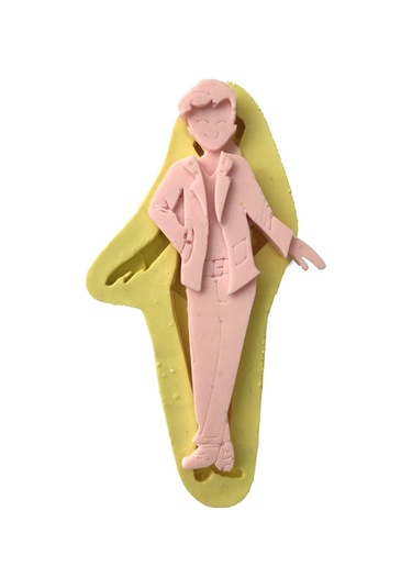 Takım Elbiseli Erkek Şeklinde Silikon Pasta Ve Seker Hamuru Kalibi 19x8x1 Cm 6