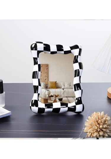 Caş Dekorasyon Siyah Ve Beyaz Renk Masa Aynası Siyah