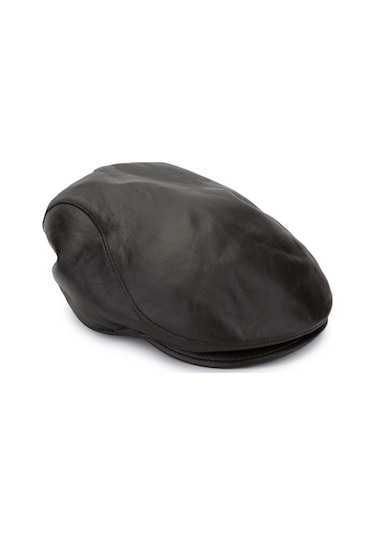 Tamer Tanca Erkek Hakiki Deri Kahverengi Şapka 524 London-y Sapka Kahve Koyu Kahve