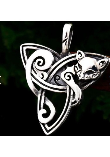 Paslanmaz Çelik Antik Mısır Mitolojik Bastet Kedi Kolye Gümüş