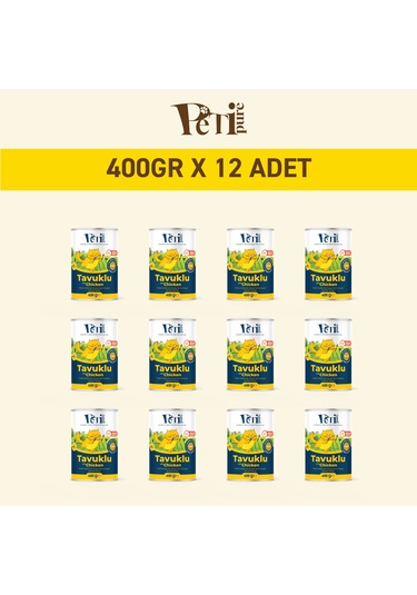 Tavuklu Yaş Konserve Yetişkin Kedi Maması, Jöle İçinde Parça Etli, 400 Gr X 12 Adet