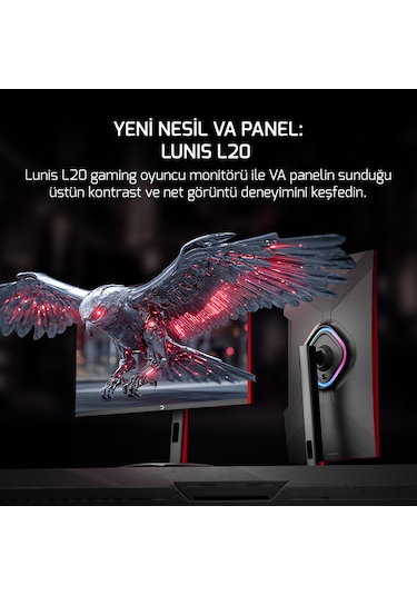 Gamepower Lunis L20 24'' 240hz 0.5ms Va Fhd Rgb Pivot Gaming Monitör