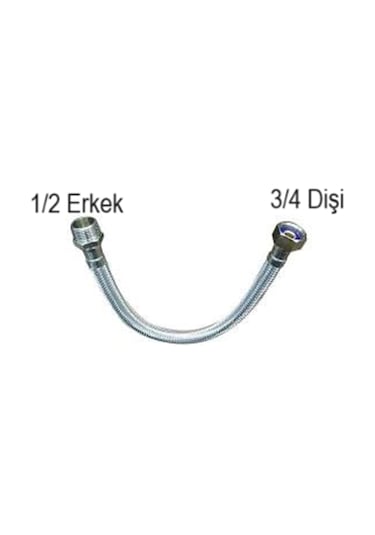 50 Cm 3/4 1/2 Nipelli Flex Bağlantı Hortumu 3-4 1-2