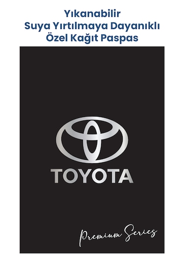 Yıkanabilir Toyota Oto Paspas Kağıdı Siyah Gümüş Baskı 50 Adet