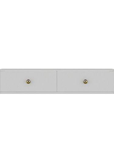 Tda1202b - Zuzu Duvara Montaj Tv Stand Beyaz-gold 120cm Beyaz