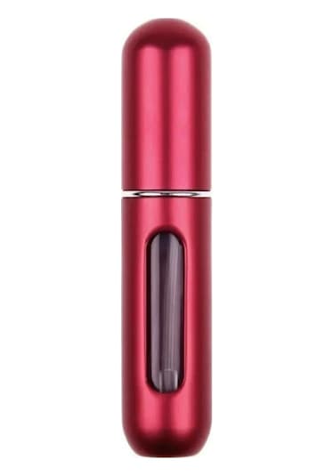 Doldurulabilir Mini Seyahat Parfüm Şişesi Sprey Kutu - Ortalama 80 Basım - Kırmızı - 1 Adet Bahar