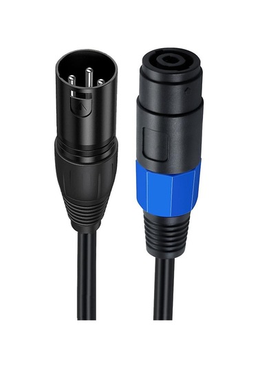 Stüdyo Mikrofonu İçin Speakon - Xlr Erkek Kablo Speakon Dişi Konnektörlü Xlr Erkek Uzatma Kablosu Büküm Kilidi