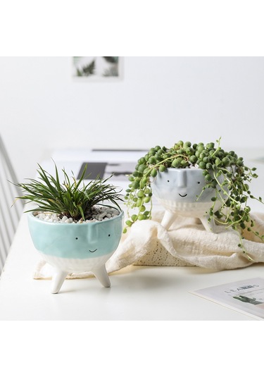 Karikatür Küçük Dekoratif Saksı