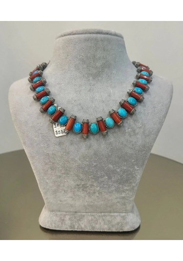 Mercan Turkuaz Elmas Kolye 172