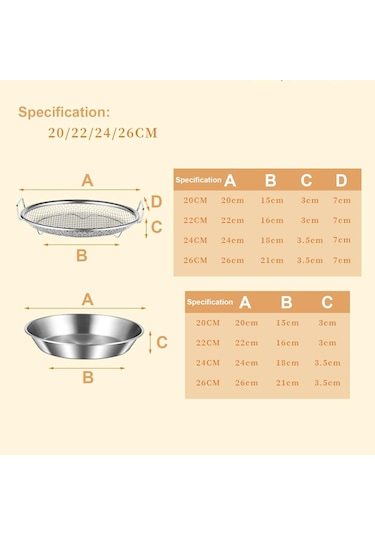 Suntek Kızartma Yağ Filtresi Tepsisi Paslanmaz Çelik 26cm