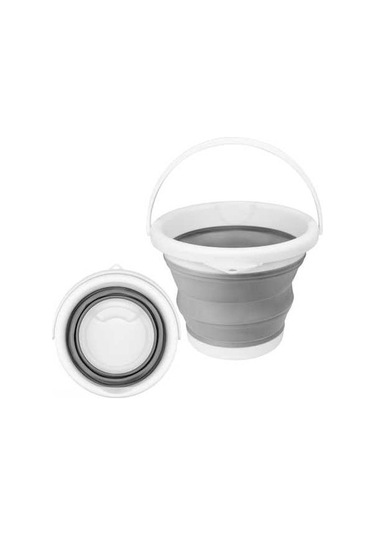 Flybuy Ve Temizlik Temizleyici Taşınabilir Silikon Kovası Katlanabilir Gri Buz Banyo 5l - My Gri