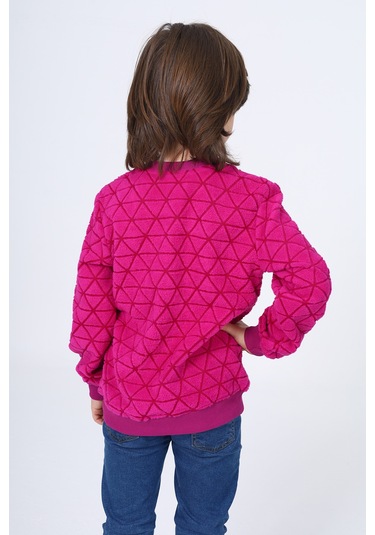 Toontoy Unisex Çocuk Nakışlı Sweatshirt Mürdüm