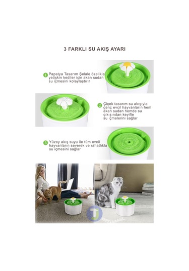 Technojet Kedi Köpek Evcil Hayvan Otomatik Su Pınarı 1600 ML