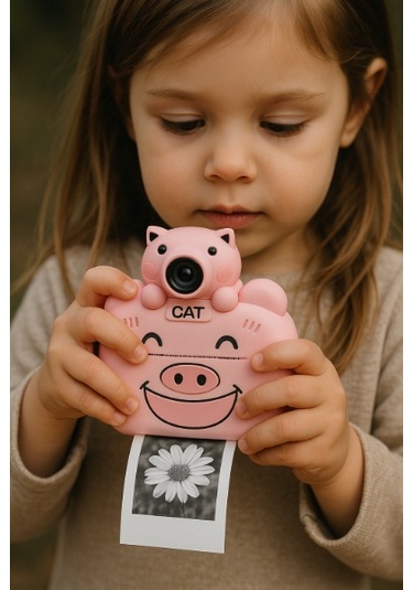 Kameralı Fotoğraf Yazıcısı Pembe Renk