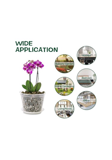Orkide Saksıları- 7 İnç- 5 Saksı Ve Tabak, Orkide Saksıları