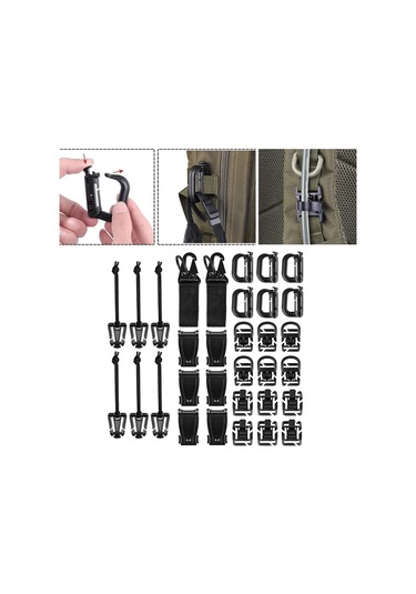 Suntek Dişli Klip Için Molle Sırt Çantası Molle Aksesuar Siyah