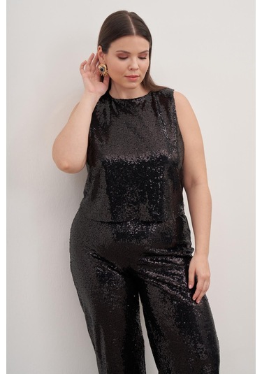 Astarlı Payetli Top-3348 Siyah