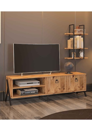Avmpark Yanke Tv 150 Atlantik Çam Metal Raflı