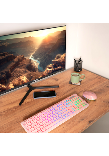 Everest Km-319bt Pembe 2.4g+bt1+bt2 Çoklu Cihaz Bağlantılı Q Set