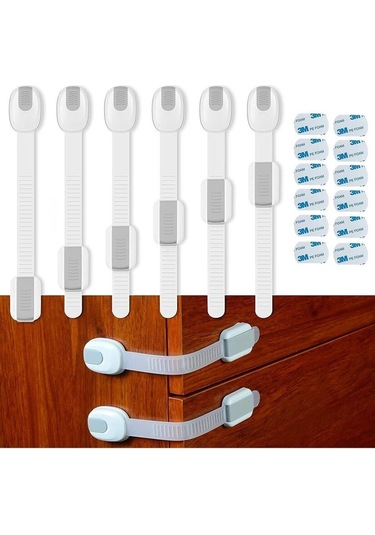 Iz Bırakmaz Yapışkanlı Ayarlanabilir Boyut Çok Amaçlı Dolap Ve Kapı Kilidi Bebek Güvenlik Çok Renkli