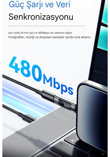 Essager Type-c To Lightning 60w Hızlı Adaptör Çevirici