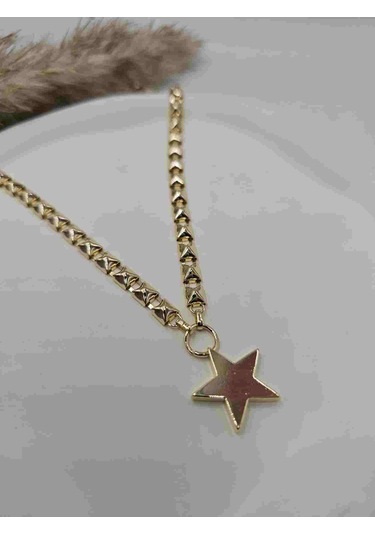 14k Mikron Altn Kaplama Star Kolye Altın