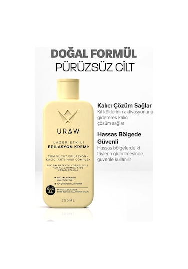 Uraw Lazer Etkili Epilasyon Kremi 250 ML