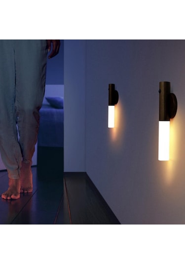 Homyl İndüksiyon Lambası Duvar Lambaları Dolap Gardırop Usb Ceviz Ceviz