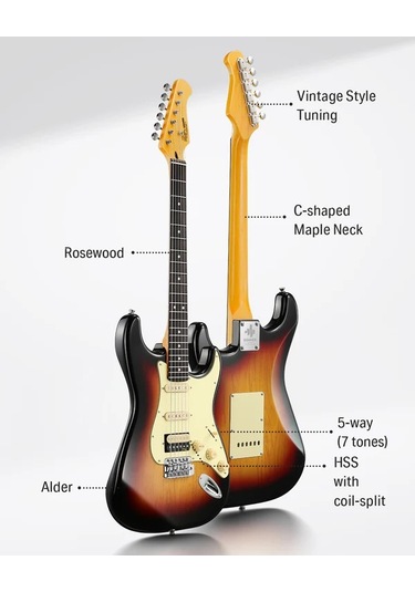 Donner Dst-600 Elektro Gitar 3 Color Sunburst