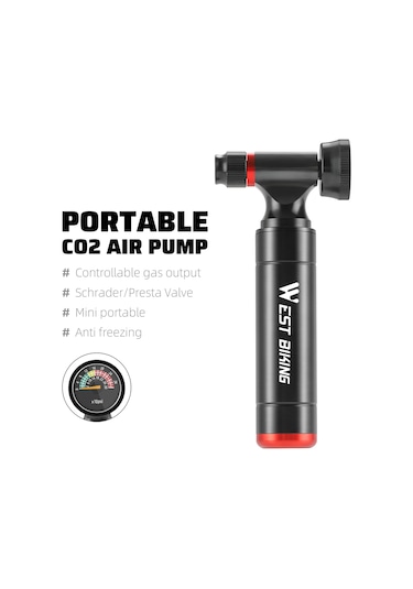 Yunboo Bisiklet Co2 Şişirme Pompası - Taşınabilir, Basınç Göstergeli, Hızlı Lastik Şişirme Aparatı
