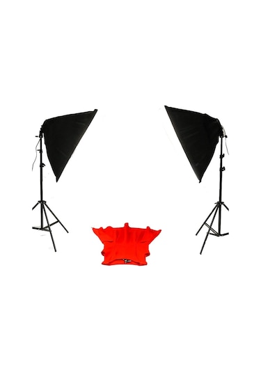 Deyatech 50 x 70 CM 2'li Video Işığı Softbox Seti + 1.8 M 2 x Işık Ayağı + 2 x Lamba + Çanta