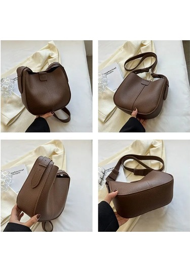 Neevoyu 2024 Yeni Sezon Kahverengi Pu Çanta, Kadınlar İçin Çift Boyutlu Büyük+küçük Tek Omuz/çapraz Çantası, Moda Ve Pratik Kahverengi