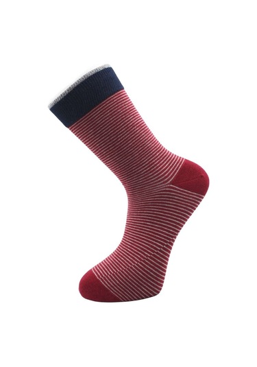 Erkek Çok Renkli Soket Uzun Çizgili Desenli Çorap Dikişsiz 6'lı Paket Çok Renkli