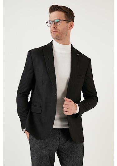 Buratti 6 Drop Çift Yırtmaçlı Slim Fit Blazer Erkek Ceket 659001 Siyah Buratti 6 Drop Çift Yırtmaçlı Slim Fit Blazer Erkek Ceket 659001 Siyah