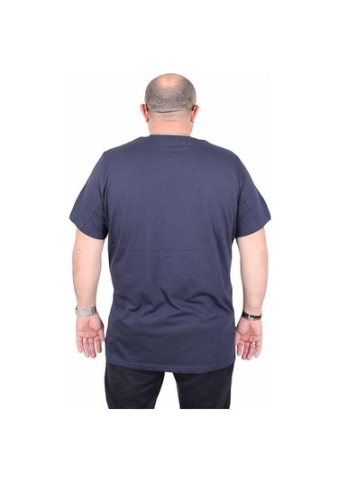 Starbattal Erkek Büyük Beden Sıfır Yaka Tişört Want 25160 Lacıvert Lacivert
