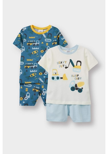 Defacto Erkek Bebek 4lü Pijama Takımı Araç Baskılı Kısa Kollu Penye Üst Şort E1192a525hsbe440 Mavi Defacto Erkek Bebek 4lü Pijama Takımı Araç Baskılı Kısa Kollu Penye Üst Şort E1192a525hsbe440 Mavi
