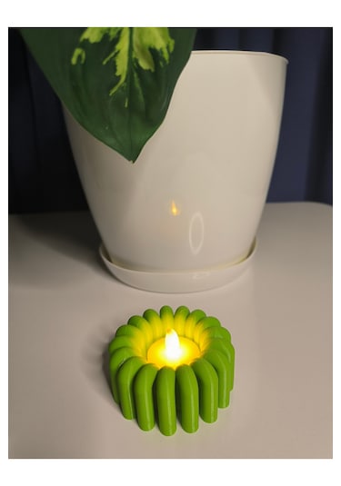 Modern Tealight Mumluk Yeşil