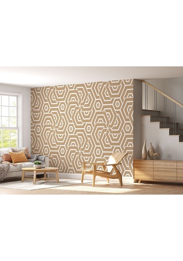 Pastel Renkli Geometrik Desenli Duvar Kağıdı-5786 Çok Renkli