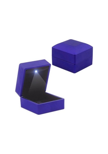 Işıklı Sert Kapaklı Renk Seçenekli Pırlanta Tektaş Yüzük Kutusu Evlilik Teklifi Özel Kutu 001